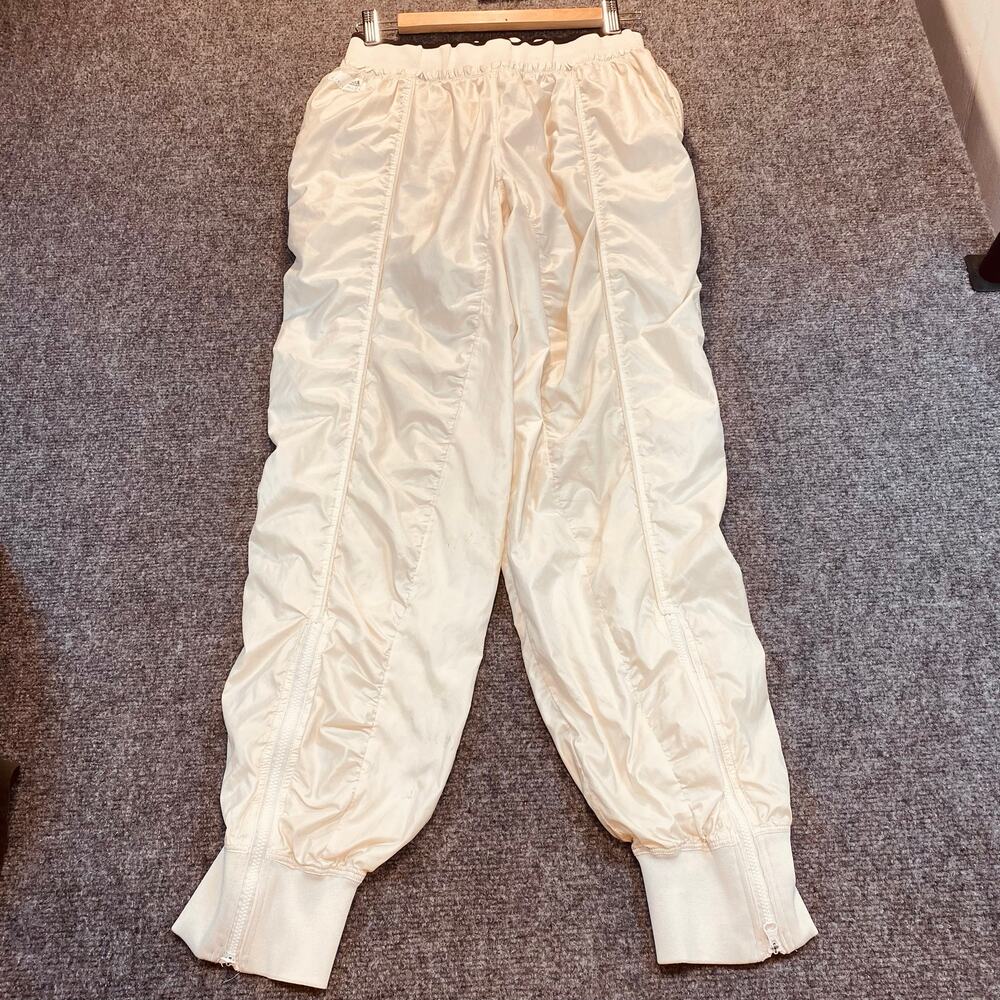 Adidas Stella McCartney Barricade Ivory Ruched Parachute Track Pants Joggers Med